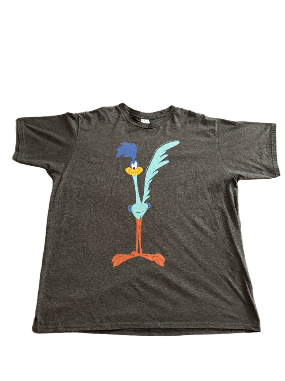 Road Runner Looney Tunes Graphic T Shirt Gray 2XL Warner Bros Cartoon